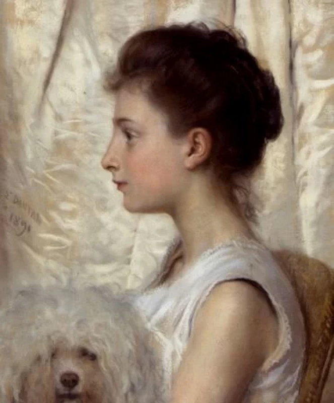 Lilie Flint di profilo con Arlette - dal Saint, Cloud, museo Avelines